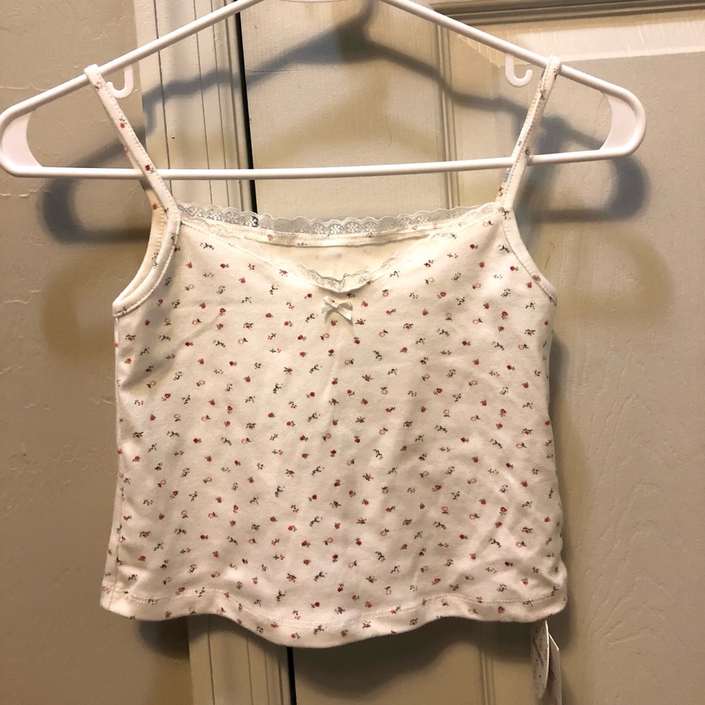 Yesstyle floral white crop cami size S